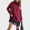 Suéter Vermelho e Vestido Preto