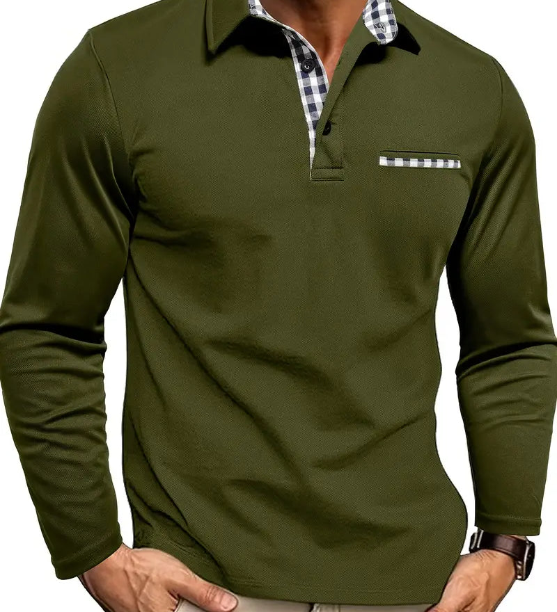 Camisa pólo com mangas compridas