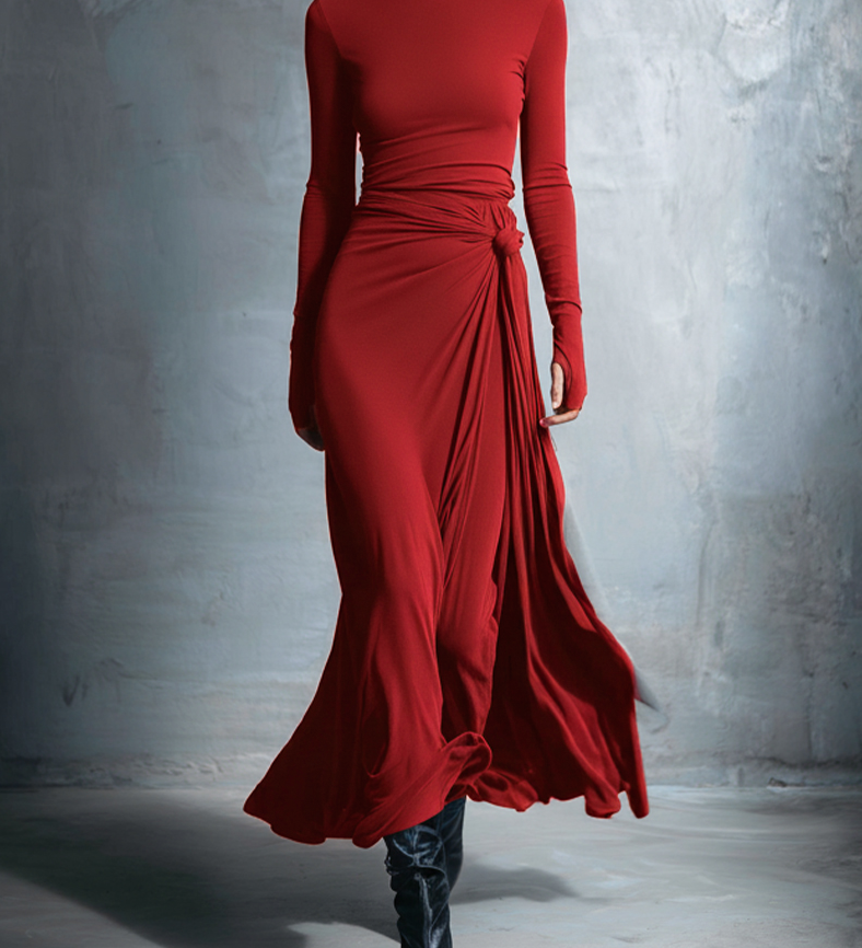 Naiara ❘ Vestido maxi com nó lateral
