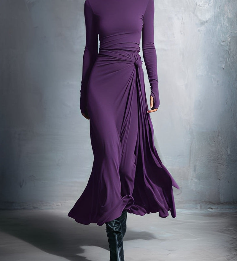 Naiara ❘ Vestido maxi com nó lateral