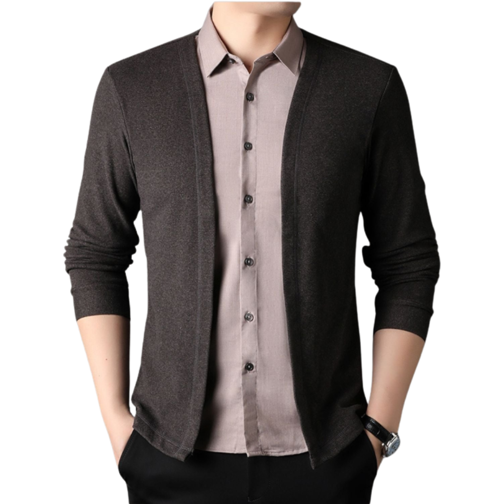 Camisa e casaco de malha 2 em 1