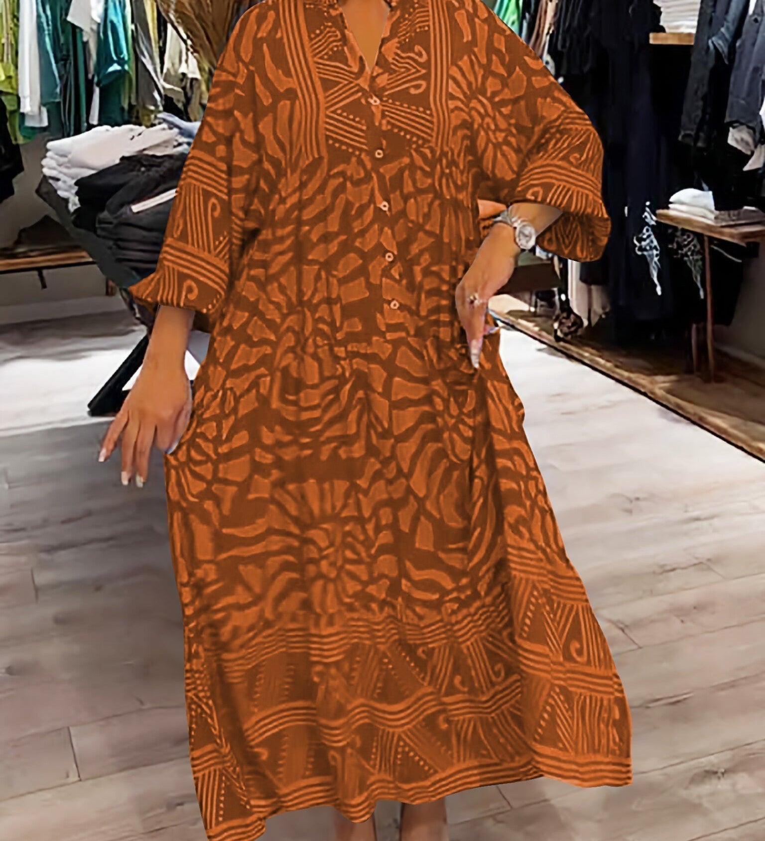 Mira | Vestido estampado com decote em V (quase esgotado)