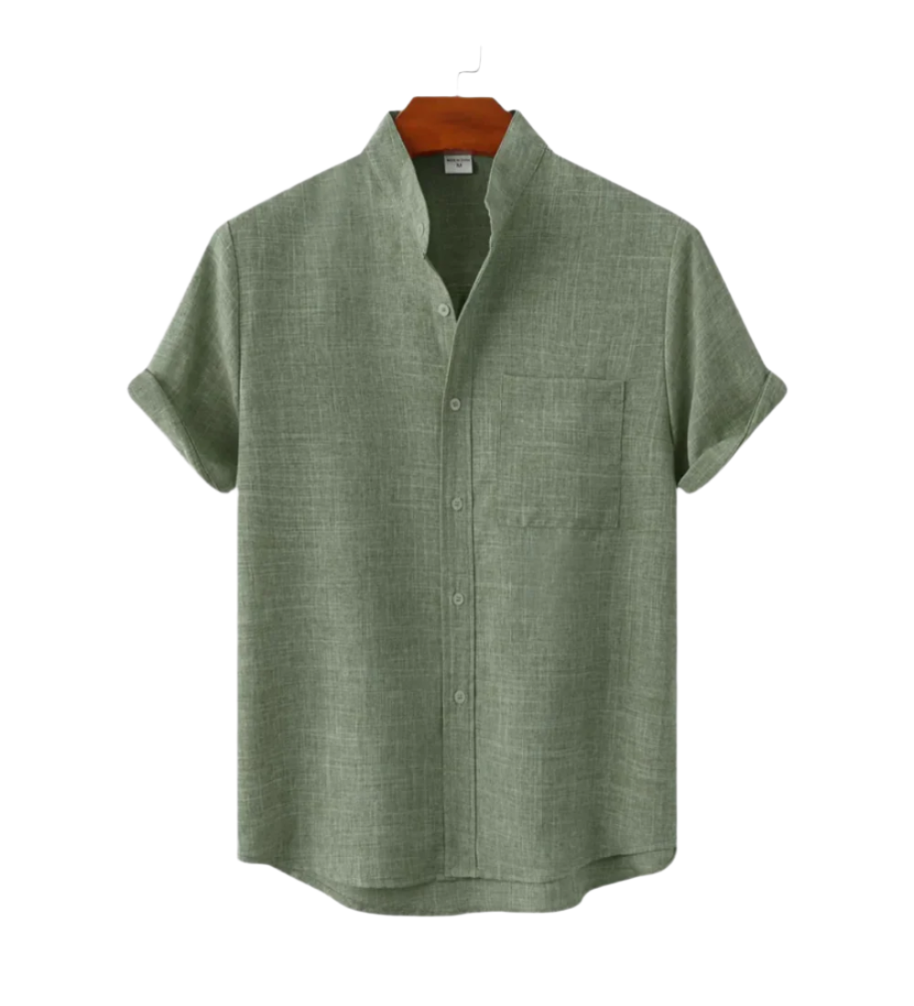 Camisa de linho de manga curta Venice