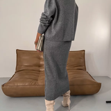 Nicole - Conjunto de malha outono/inverno para mulher