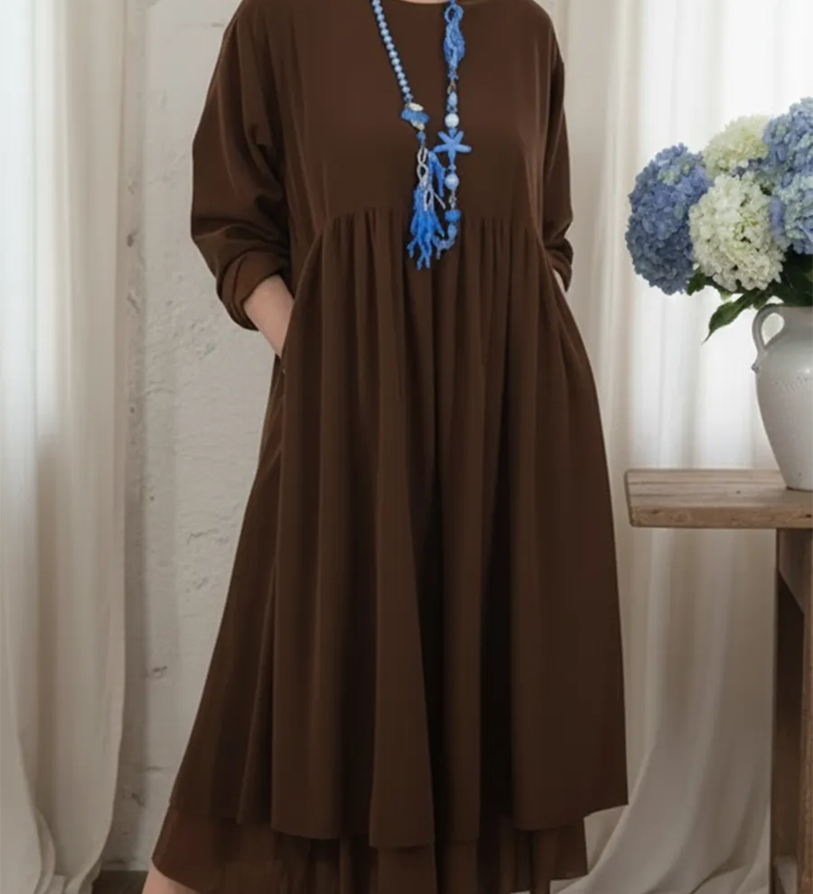 Melvaria | Vestido Midi Relaxado