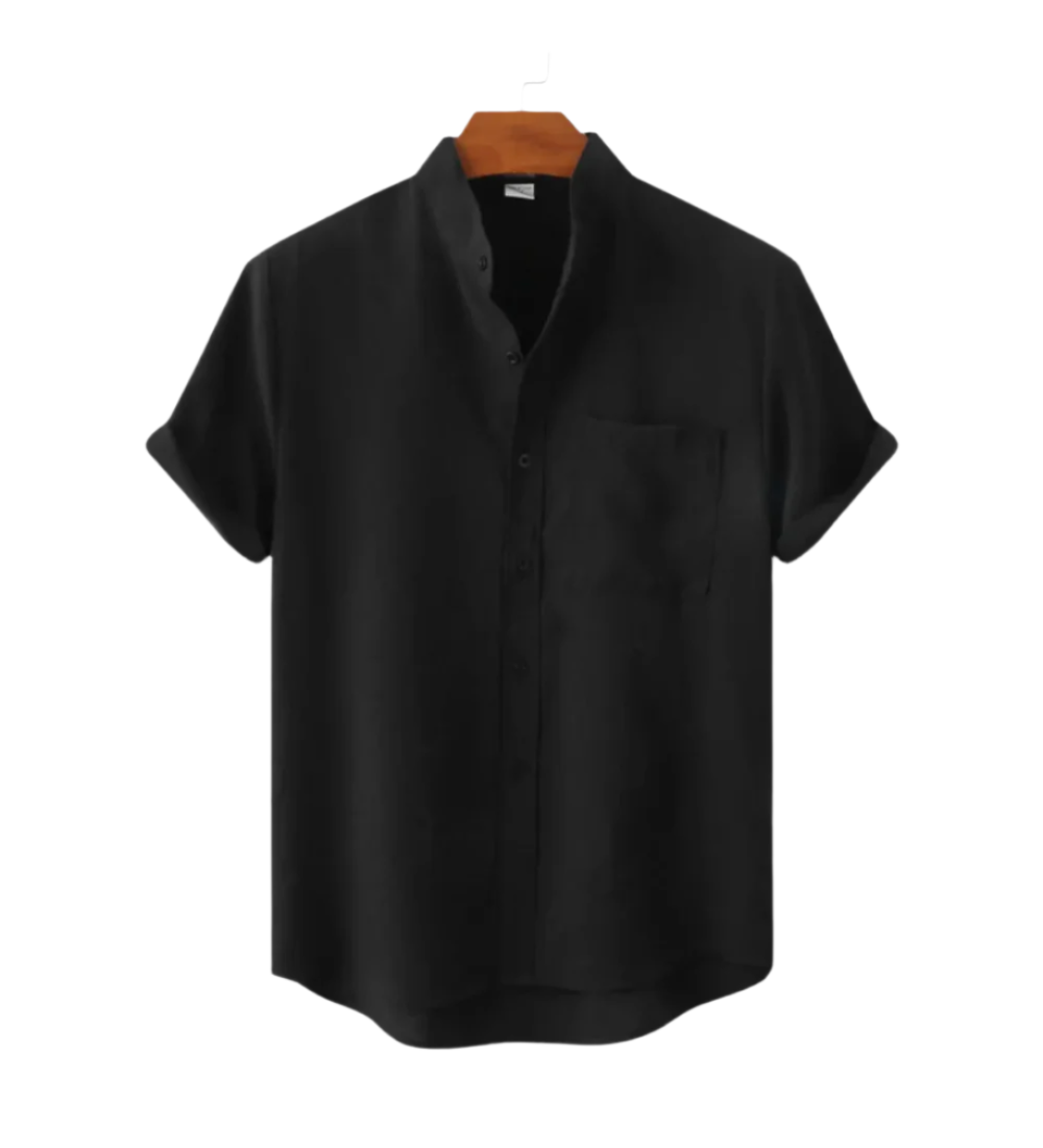 Camisa de linho de manga curta Venice