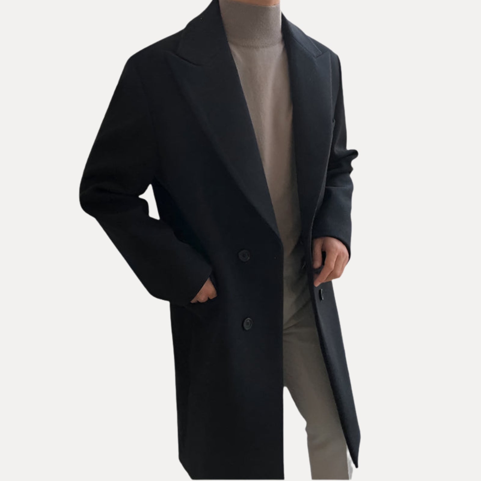 Casaco elegante com duplo peito