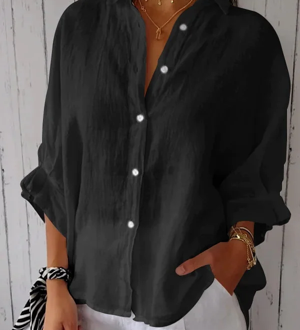 Claudia - Camisa com nós em algodão e linho