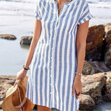 Martine™ | Vestido camisa listrado elegante