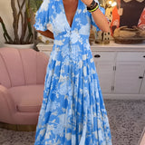 Carine | Vestido com bolso e decote em V com estampa floral
