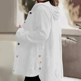 Jaqueta casual de veludo com capuz para o outono