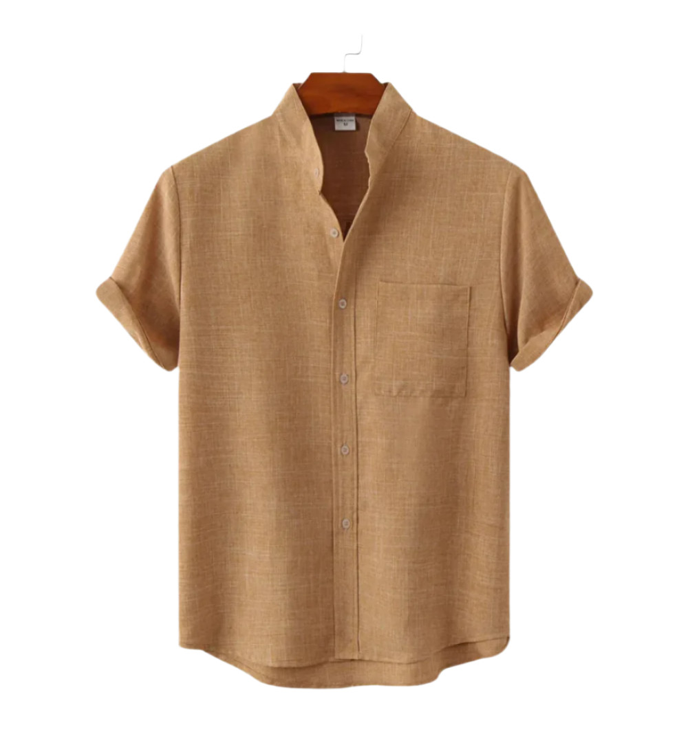 Camisa de linho de manga curta Venice