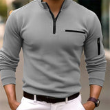 Herre -  Camisola de Manga Longa Masculina com Zíper – Moderna, masculina e estilosa