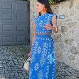 Camilla - Conjunto de blusa e saia estampada