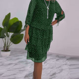 Auterelle | Vestido elegante com bolinhas