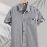 Camisa casual de algodão de manga curta