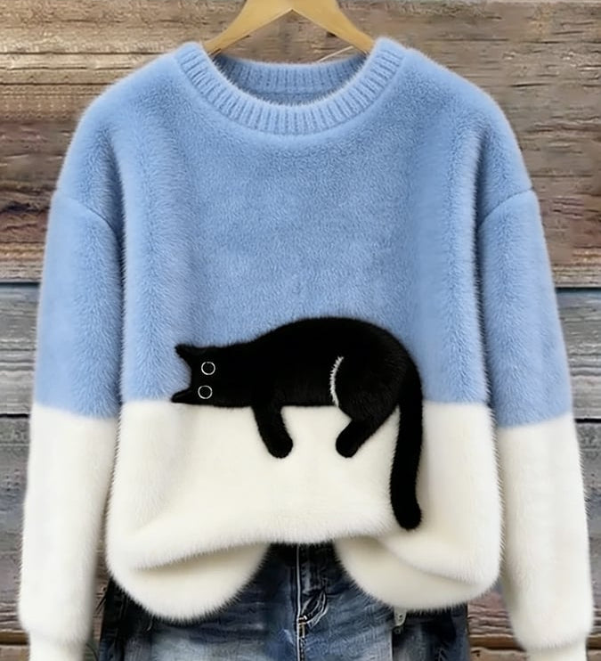 Luna | Camisola Feminino com Gráfico de Gato