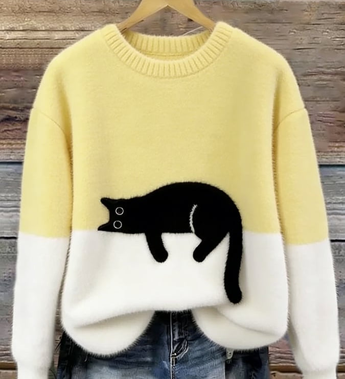 Luna | Camisola Feminino com Gráfico de Gato