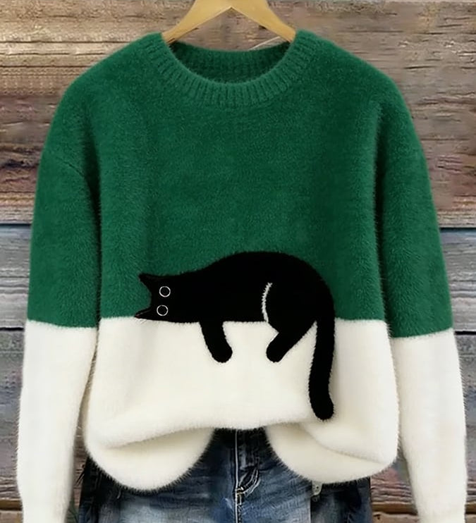 Luna | Camisola Feminino com Gráfico de Gato
