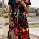 Linnea – Vestido curto estampado da moda