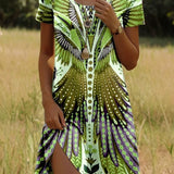 Linnea – Vestido curto estampado da moda