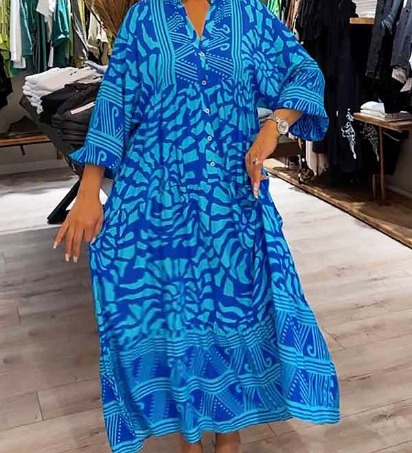 Mira | Vestido estampado com decote em V (quase esgotado)