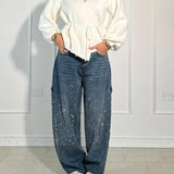 Jeans brilhantes, casuais e confortáveis