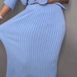 Debora | Conjunto de Malha com Saia em Cotelê