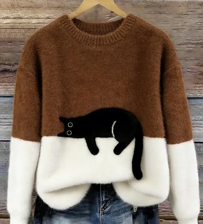 Luna | Camisola Feminino com Gráfico de Gato
