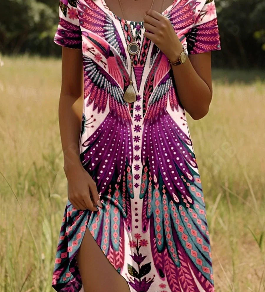 Linnea – Vestido curto estampado da moda