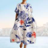 Mipi - Vestido feminino com flores azuis