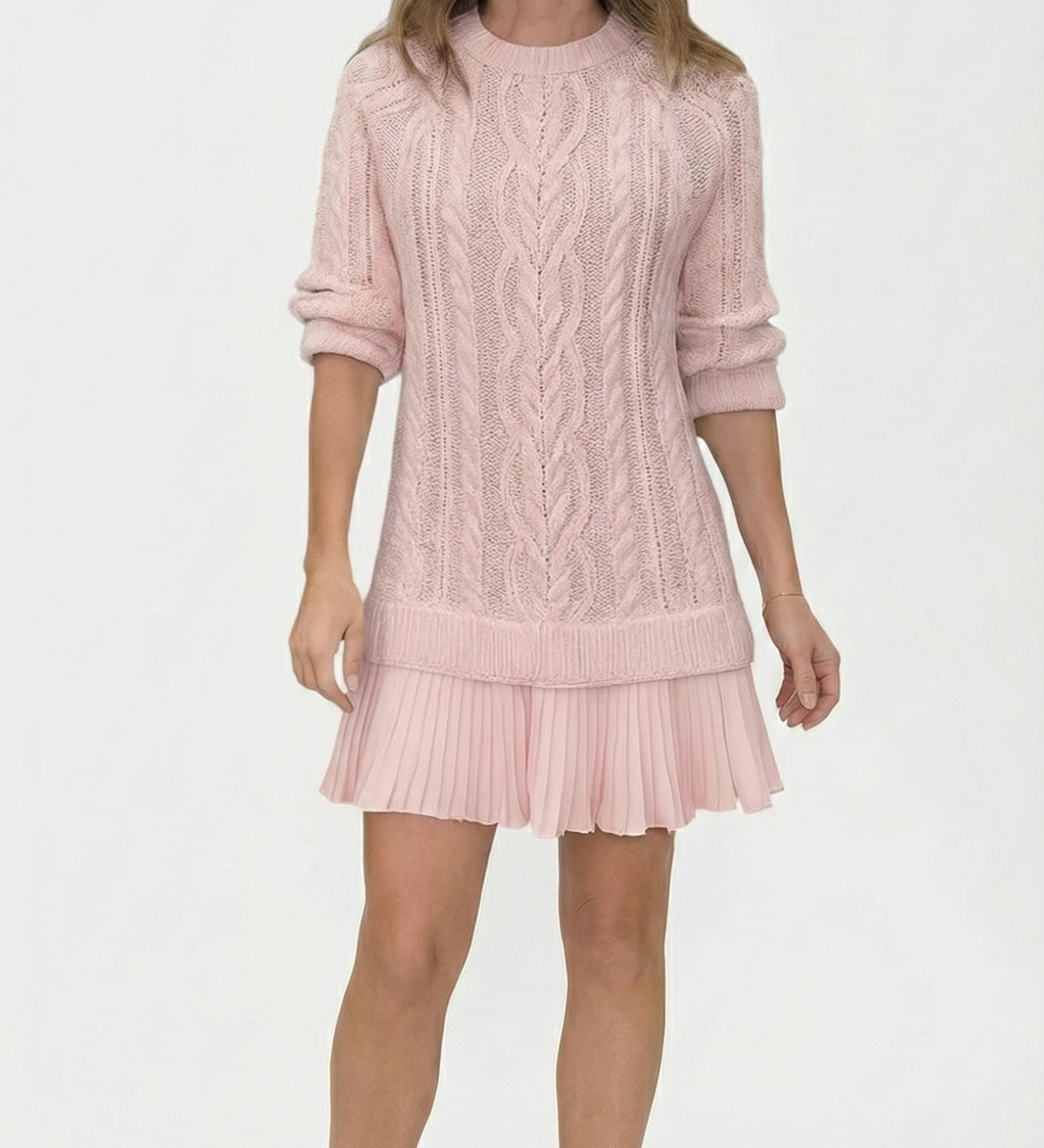 Daina | Vestido de malha com detalhes trançados