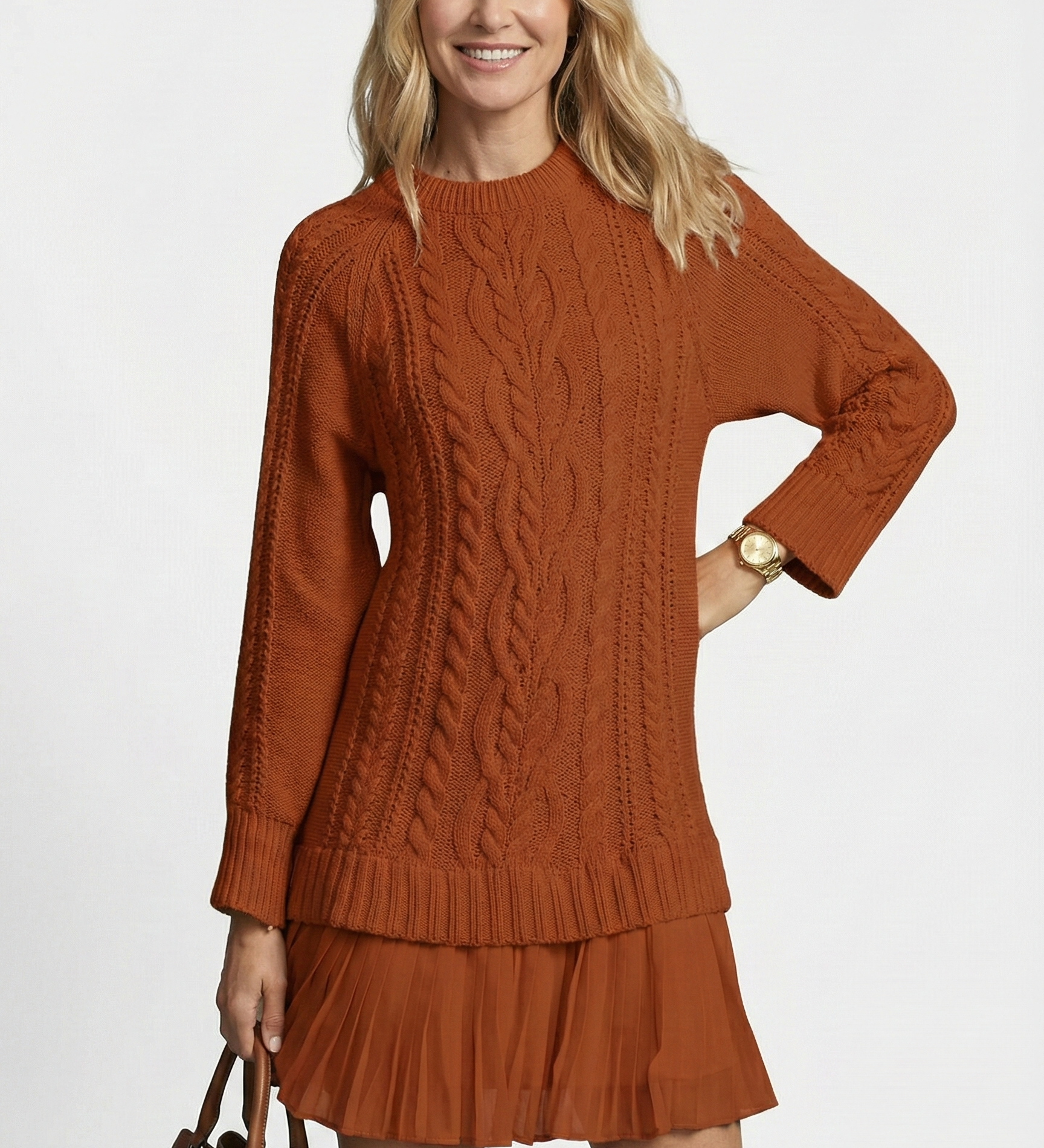 Daina | Vestido de malha com detalhes trançados