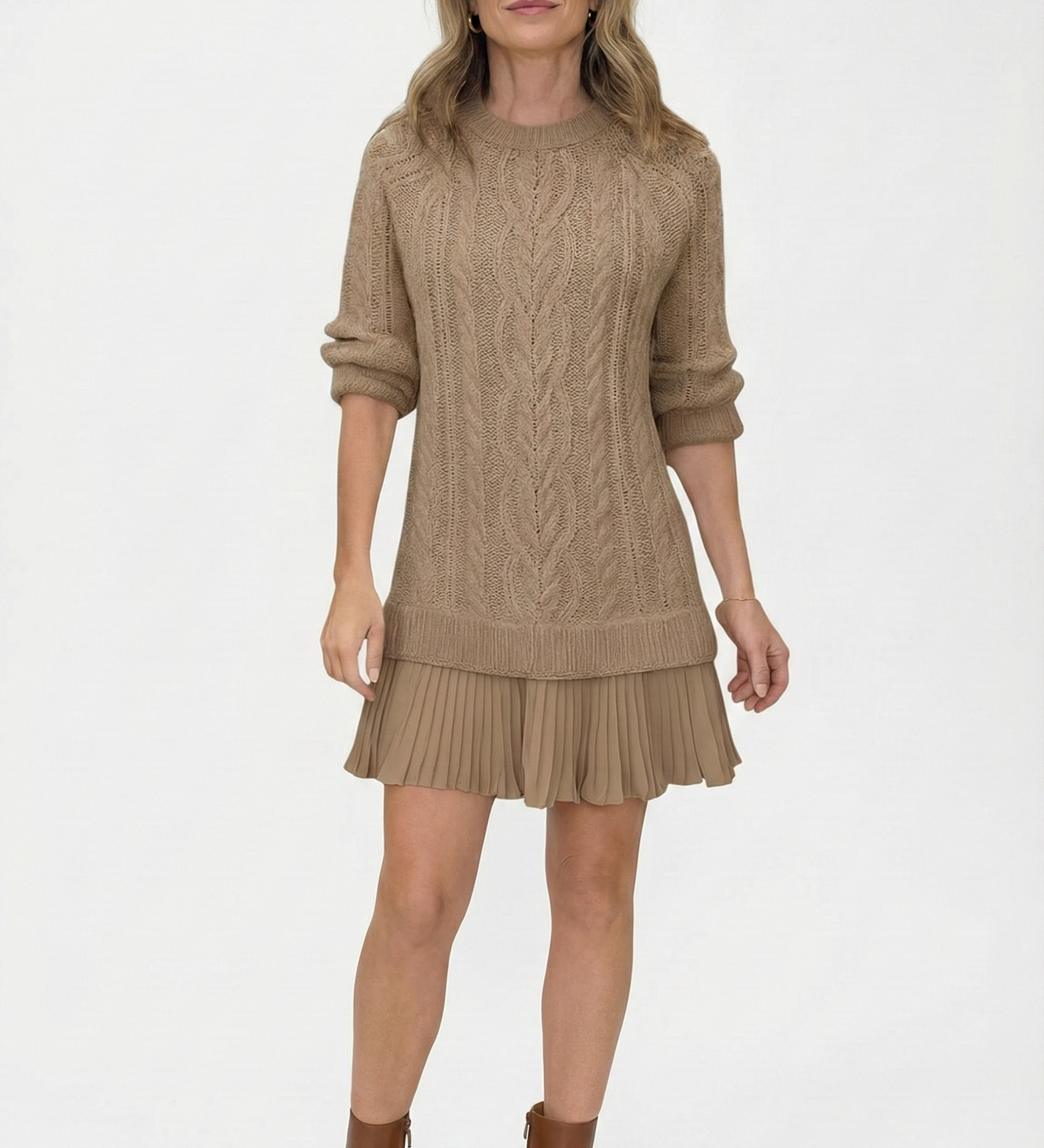 Daina | Vestido de malha com detalhes trançados