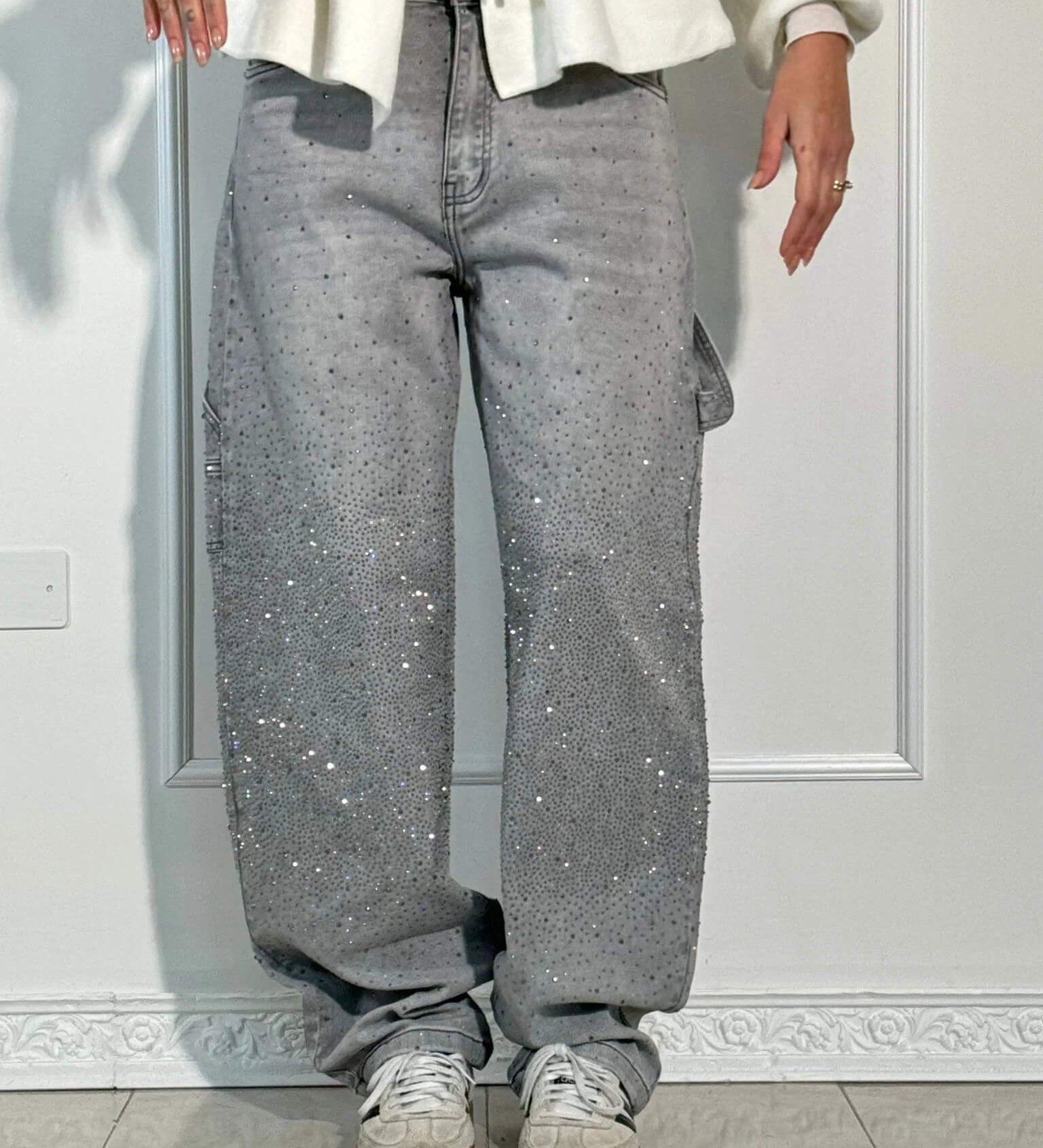 Jeans brilhantes, casuais e confortáveis