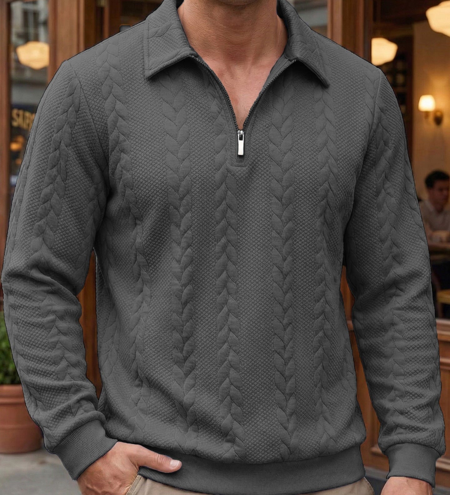 Camisola italiana com fecho