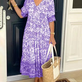 ARIA - Vestido floral elegante com decote em V