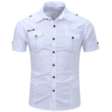 Camisa de manga curta em algodão Cargo