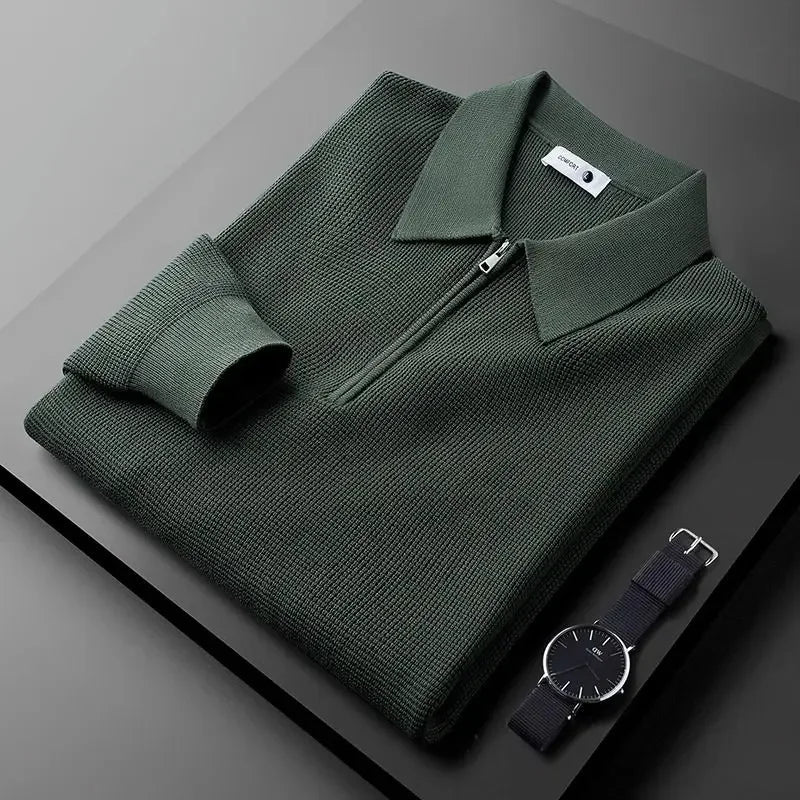 Camisola com fecho de correr elegante para homem