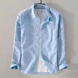 Camisa casual de algodão e linho