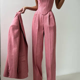 Dolce™ - Conjunto de três peças com blazer trespassado