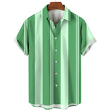 Camisa de verão de manga curta às riscas
