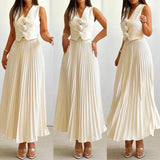 Rosaire | Conjunto com Colete Floral e Saia Plissada