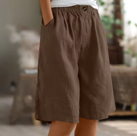 Hadubrandis – Shorts Longos e Arejados em Algodão para o Dia a Dia