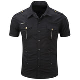 Camisa de manga curta em algodão Cargo