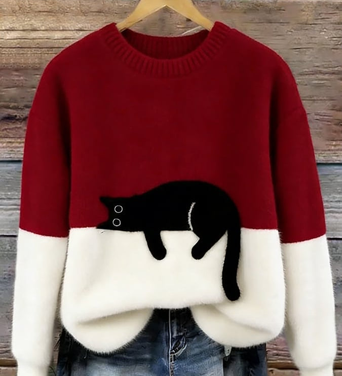 Luna | Camisola Feminino com Gráfico de Gato