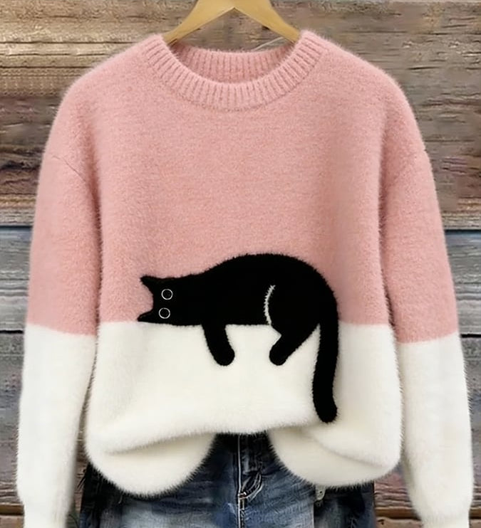 Luna | Camisola Feminino com Gráfico de Gato