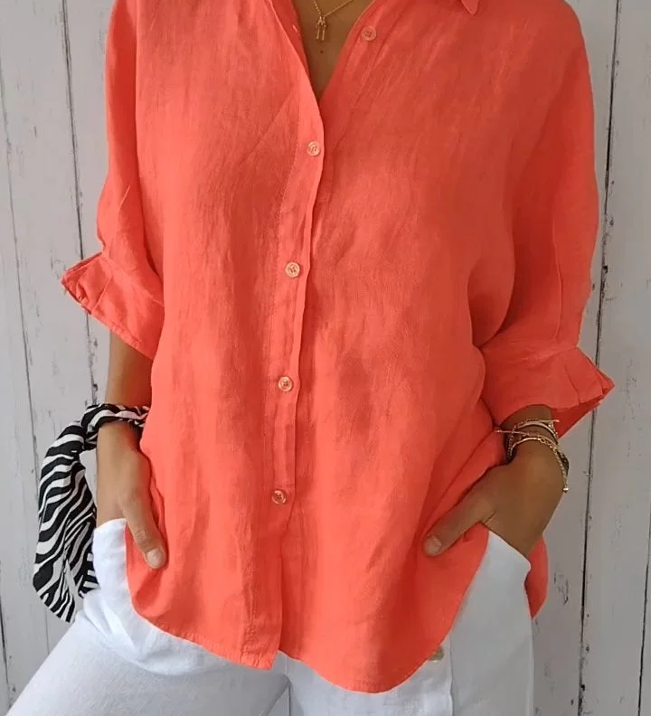 Claudia - Camisa com nós em algodão e linho