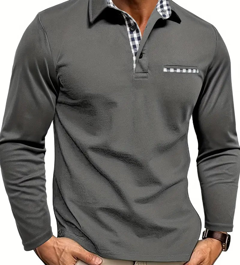 Camisa pólo com mangas compridas