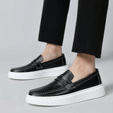 Sapatos de barco em pele